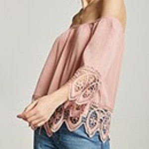 Scallop Lace Off-the-Shoulder Top